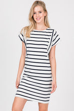 Load image into Gallery viewer, HAILEY OFF WHITE STRIPE DRESS