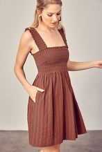 Load image into Gallery viewer, BILLY SMOCKED RUFFLE DETAIL DRESS