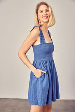 Load image into Gallery viewer, BILLY SMOCKED RUFFLE DETAIL DRESS
