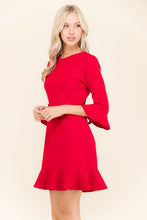 Load image into Gallery viewer, LISA YOU'RE ON FIRE RED RUFFLE DRESS