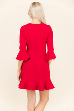 Load image into Gallery viewer, LISA YOU'RE ON FIRE RED RUFFLE DRESS