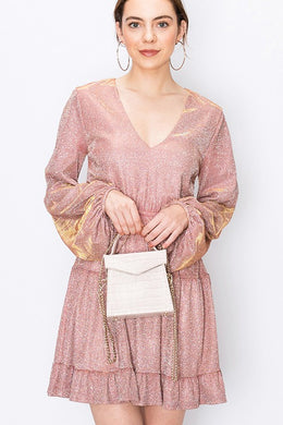 LOIS SPARKLE MAUVE DRESS