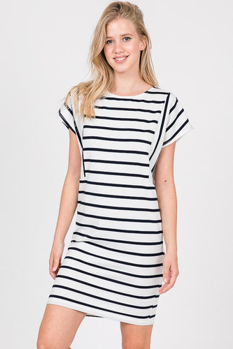 HAILEY OFF WHITE STRIPE DRESS