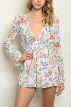 Load image into Gallery viewer, BETSY IVORY FLORAL ROMPER