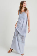 Load image into Gallery viewer, CHLOE LACE DETAILED BLUE/GREY MAXI DRESS