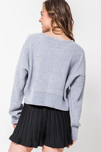 CALISTA GREY CHENILLE SWEATER