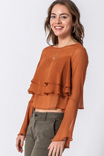 Load image into Gallery viewer, JOSEPHINE BROWN BELL SLEEVE TOP