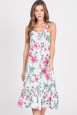 MELANIE FLORAL OFF-WHITE SUN DRESS