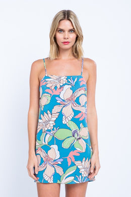 AMY BLUE FLORAL PRINT DRESS