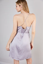 Load image into Gallery viewer, AURA SILVER WRAP DRESS