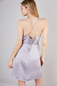 AURA SILVER WRAP DRESS