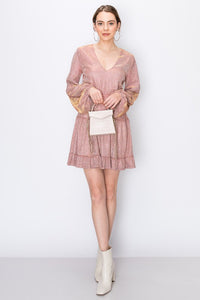 LOIS SPARKLE MAUVE DRESS