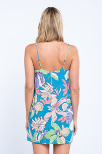 AMY BLUE FLORAL PRINT DRESS