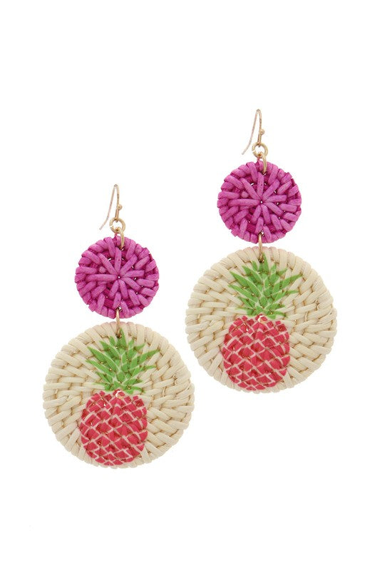 PINEAPPLE DOUBLE ROUND EARRINGS