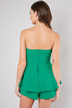 Load image into Gallery viewer, GINA PEPLUM GREEN ROMPER