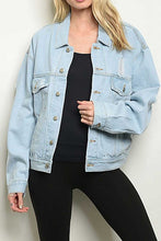 Load image into Gallery viewer, ELEANOR DISTRESSED BOYFRIEND DENIM JACKET