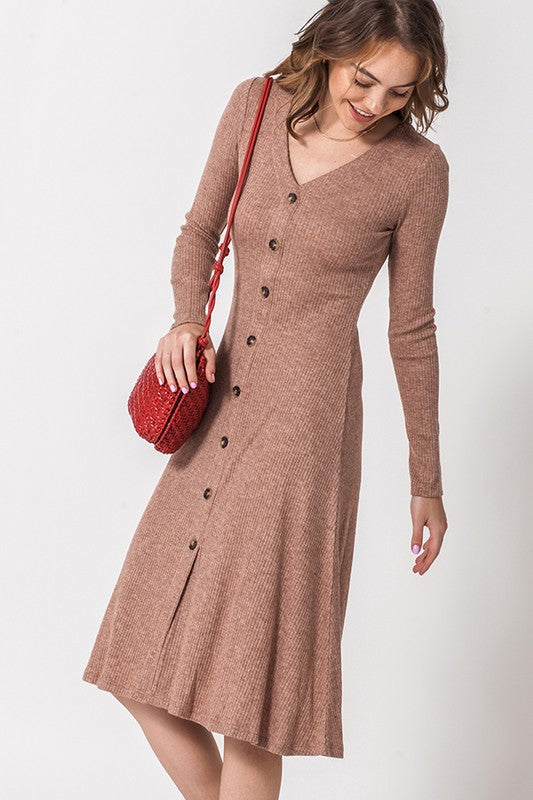 THELMA BROWN BUTTON DOWN DRESS