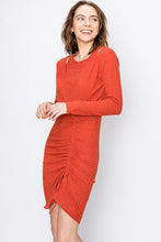 Load image into Gallery viewer, GLADYS RUST RUCHE DRESS