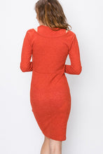 Load image into Gallery viewer, GLADYS RUST RUCHE DRESS