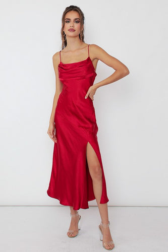 DONNA SATIN MIDI DRESS