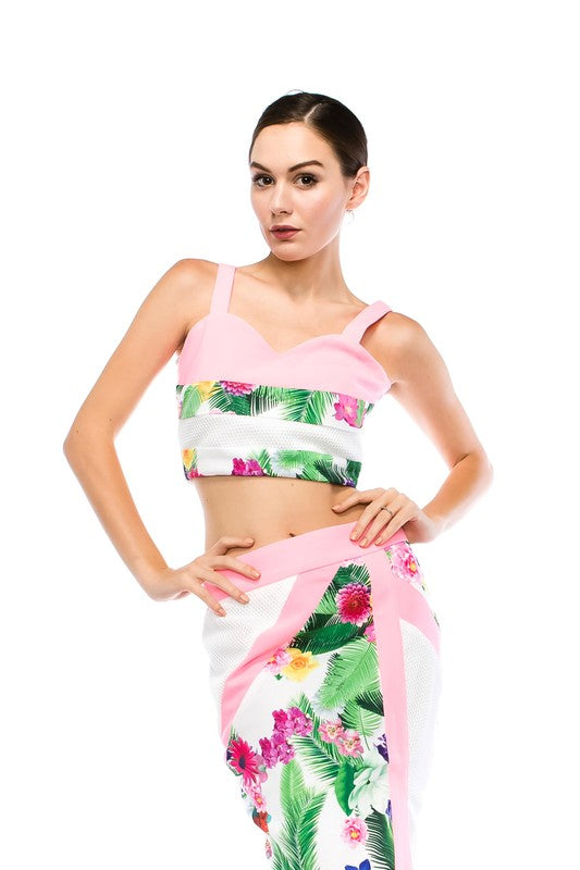 LUCA FLORAL CROP TOP & SKIRT SET