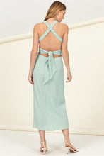 Load image into Gallery viewer, AMANDA SAGE GREEN CUTOUT DRESS