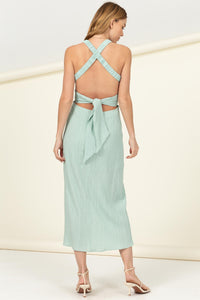 AMANDA SAGE GREEN CUTOUT DRESS
