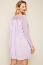 Load image into Gallery viewer, LIBBY LAVENDER KNIT SHEER SWEATER DRESS