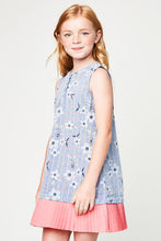 Load image into Gallery viewer, HAILEY KIDS BLUE FLORAL DRESS
