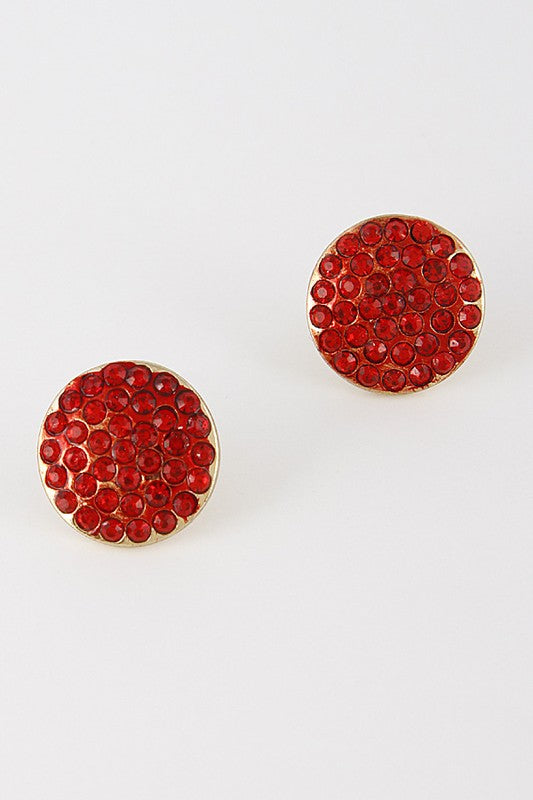 ROUND RHINESTONE EARRINGS