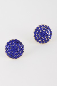 ROUND RHINESTONE EARRINGS