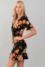 Load image into Gallery viewer, EVELYN BLACK FLORAL DRESS