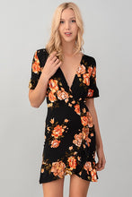 Load image into Gallery viewer, EVELYN BLACK FLORAL DRESS