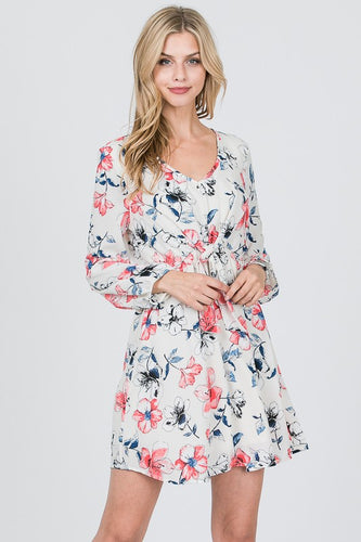 JANA FLORAL PRINT IVORY DRESS