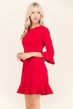 Load image into Gallery viewer, LISA YOU&#39;RE ON FIRE RED RUFFLE DRESS