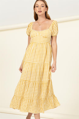 SARAH GINGHAM PRINT DRESS