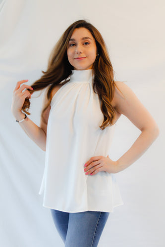 TARA HALTER WHITE TOP